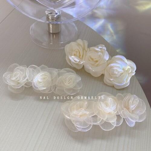 Hairlyah Camellia Hair Clip Super Fairy Girl Summer New Flower Side Clip Side Clip Small Fragrance High Hair Clip