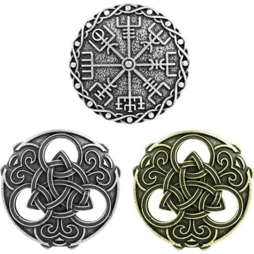 Viking Shield Brooches ,Clothes Fasteners - Cloak, Shawl, Scarf Pin, Norse Vintage Jewelry for Women Men