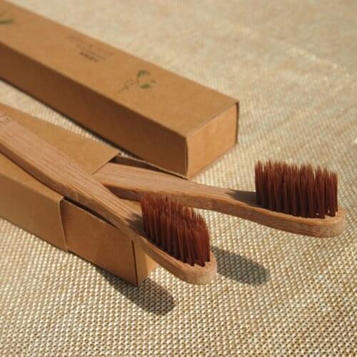 DR.PERFECT DR.PERFECT 4PCS/lot E.S.Toothbrush Adult Bamboo Toothbrush Oral Care Super Soft Brown Bristle