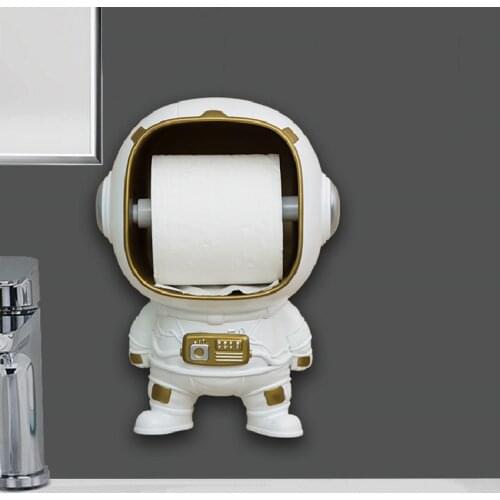 1pc Creative Astronaut Wall-mounted Household Toilet Roll Holder Self Adhesive Toilet Paper Holder Bathroom Toilet Paper Racks