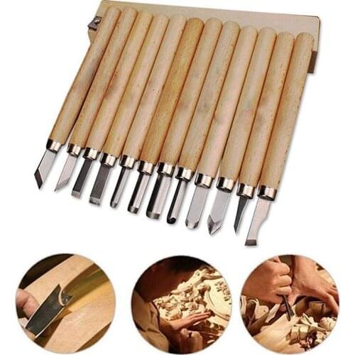12pcs/Set Wood Carving Chisels Knife For Basic Wood Cut DIY Tools and Detailed Woodworking Hand Tools