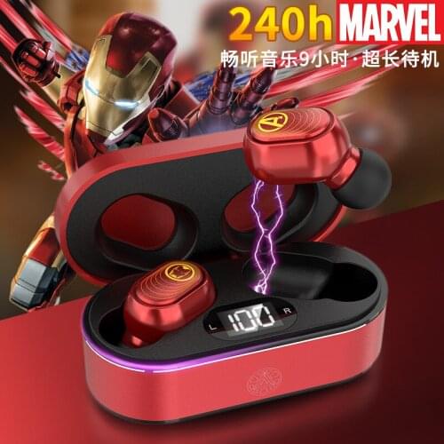 2021 Disney for Marvel co branded wireless LED digital display TWS Bluetooth headset in ear btmv09