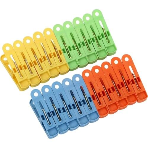 20Pcs/Pack Plastic Plastic Clips Clothes Pegs Clips Fixed Clip Random Color Home Storage