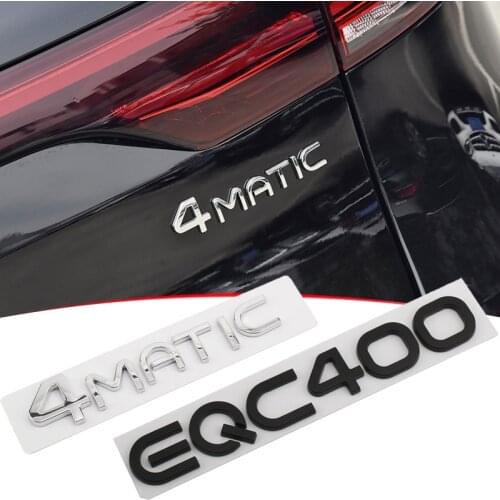 3D Letters Word EQC400 4MATIC Emblem Nameplate For Mercedes Benz EQC 350 400 Rear Trunk Logo Sticker Silver Black Car Styling
