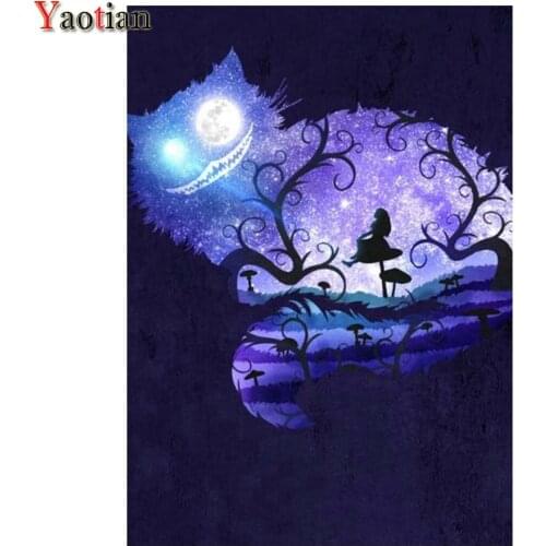 New arrival 5D DIY Diamond Painting Cartoon Cat And Girl Painting Diamond Embroidery Cross Stitch Home Decoration Kids Gift