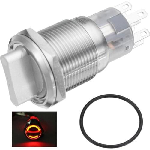 Car Round Rocker Switch 12V Rocker Toggle Switch Stainless Waterproof LED Rocker Light Switch For Auto Boat Vehicle Green Red