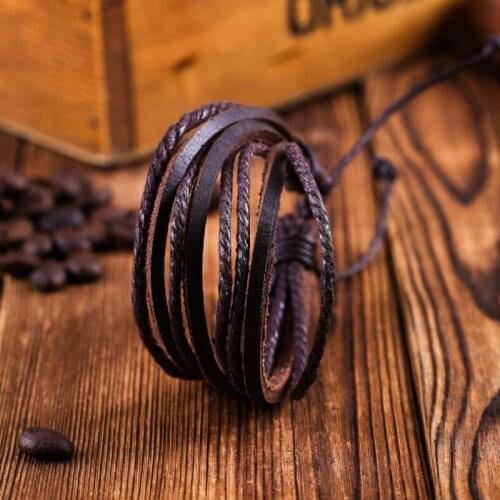 Bracelets & Bangles Mens Simple Leather 2019 Jewelry Charm Adjustable Unisex Fashion Jewelry