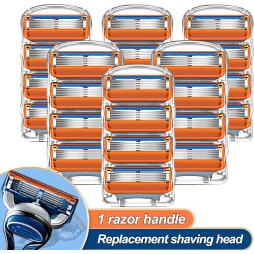 Shaving Razor Blades Cassettes Suitable for Gillette Fusion5 Mens Shaver for Manual Shaving Tool Holder Shaver Set for Beard