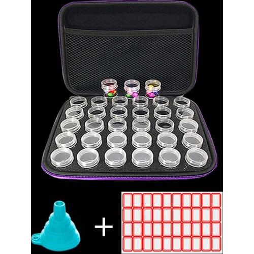 Diamond Painting Tools Kit with 30 Bottles Plastic Storage and Funnel Sticker Set for Diamond Painting Embroidery Tool Sets