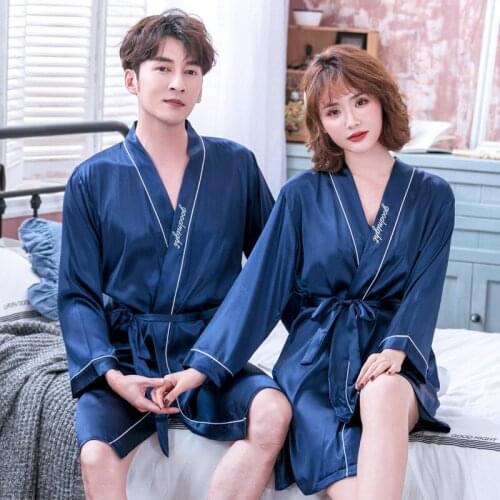 Solid Colour Kimono Bathrobe Gown Mini Sexy Nighty Lovers 2PCS Twinset Bobe Set Waistband Satin Sleepwear Home Dressing Clothing