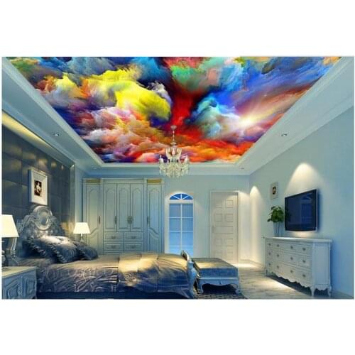 Customized 3d photo wallpaper 3d wall ceiling wallpaper mural cloud sky smallpox condole carries on background 3d room wallpaper