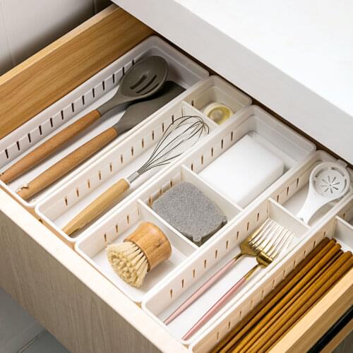 Kitchen Drawer Storage Box Japanese-Style Partition Tableware Sorting Box Free Combination Home Desktop Compartment