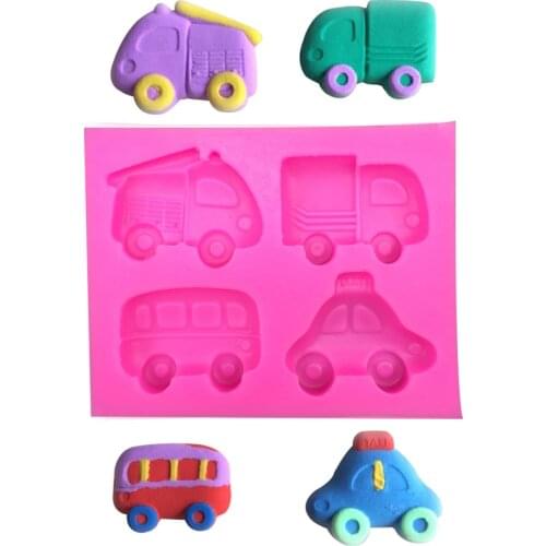 Car bus Shaped food-grade fondant cake silicone mould DIY chocolate pastry denier sugar kitchen decorating tools FT-0028