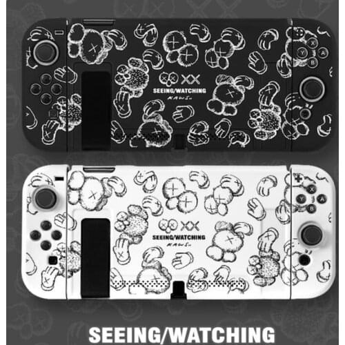 Black White Fashion Hard Case Protective Cover Shell for Nintendo Switch Console NS Joy-con Crystal Back Protector Housing Skin