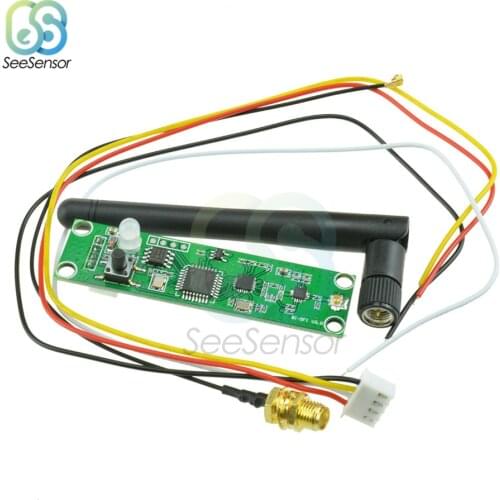 2 in 1 DC 5V 2.4Ghz Wireless DMX 512 Transmitter & Receiver PCB Modules Board with Antenna LED Controller Wifi Receiver