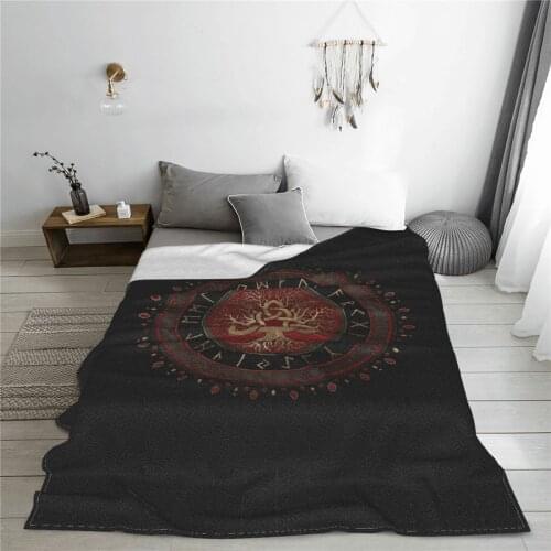 Soft warm flannel Tree Of Life Triquetra blanket Viking Fathor blankets for airplane travel Bedspread Wrap