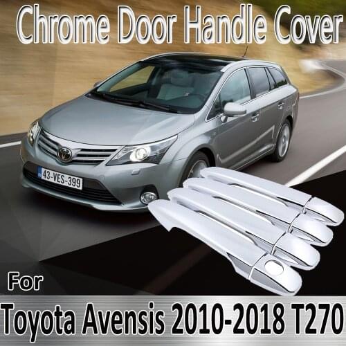 For Toyota Avensis T270 2010~2018 2011 2012 2013 2014 2015 Stickers Decoration Chrome Door Handle Cover Refit Car Accessories