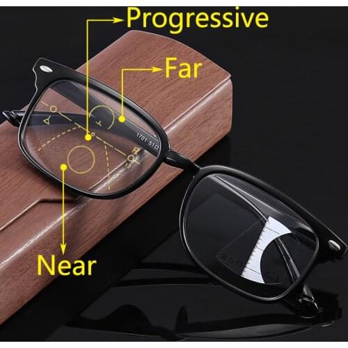 Mens Reading Glasses Progressive Multifocal Retro Presbyopic Blue Light Blocking Glasses Women Far Near Eyeglasses Eyewear +200
