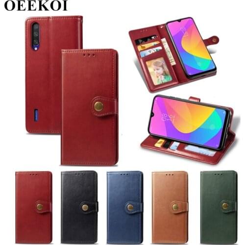 OEEKOI Pure Color PU Leather Wallet Flip Cover Case for Xiaomi Mi CC9 Pro CC9e CC9