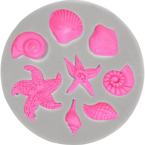 Ocean Biological Conch Sea Shells Silicone Mold DIY Fondant Cake Decorating Tools Chocolate Cake Pudding Mold Baking Tool