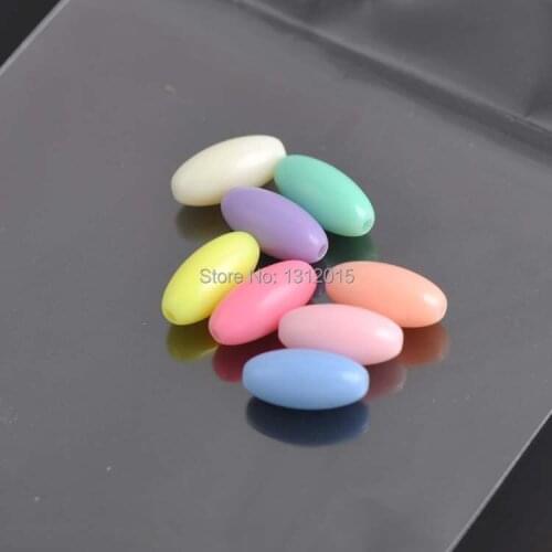 Wholesale 18x7mm 200pcs Mixed candy Acrylic round oval Spacer Beads For jewelry handmade YKL0208