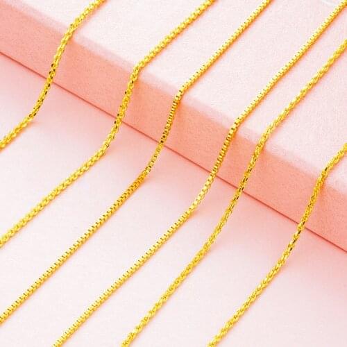 Gold Color Necklace for Women Simple Single Chain Elegant Charm DLengthened Clavicle sweater Necklace Fashion Jewelry Collares