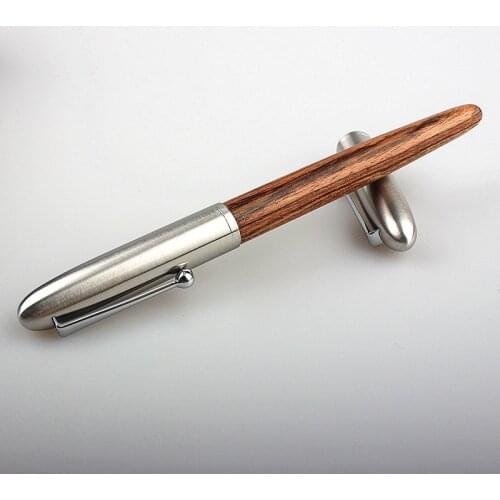 New and beautiful Fountain Pen stainless steel Cap Office Writing Calligraphy Calligraphy Extra Fine Iridium Pen Metal Wood Pen