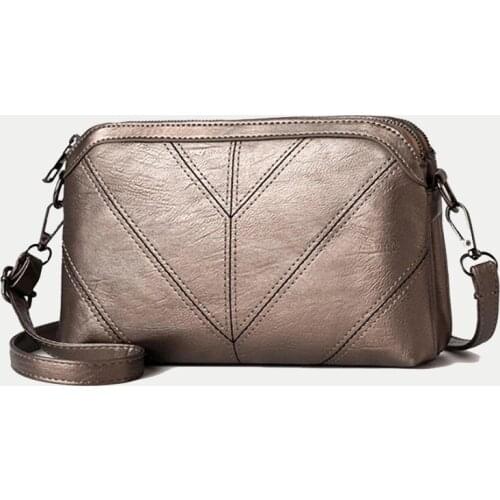 Simple Zipper Messenger Bags for Women PU Leather Crossbody Handbags Female Shoulder Bag Phone Purse for Shopping