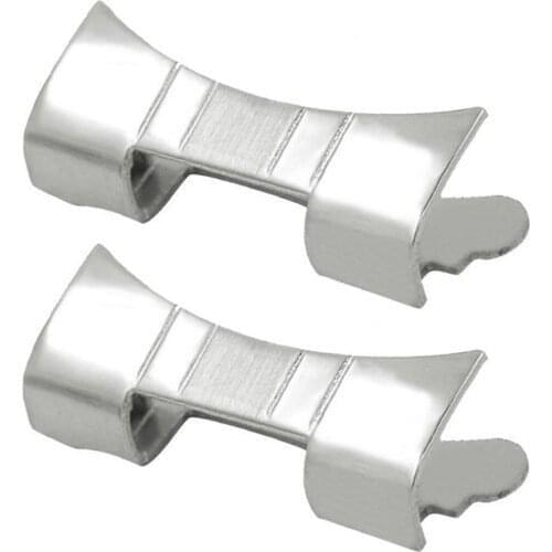 2pcs Stainless Steel 19mm-24mm Curved End Watch Band Wristwatch Link Replace