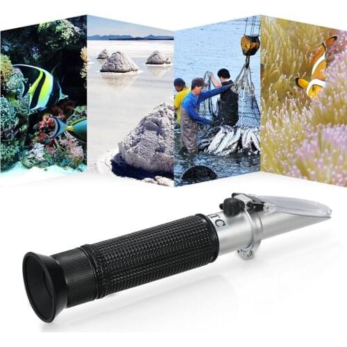 Handheld 0-100% salinity aquarium refractometer 1.000-1.070SG Salinity Seawater salinometer ATC portable refractometer