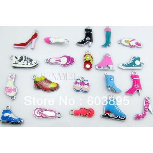 S216554! Free Shipping 100Pcs/Lots Enamel MIXED shoes charms for key (if you buy 500pcs or more Free shipping for dhl or fedex )