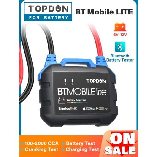 TOPDON Bluetooth-Compatible Car Battery Tester BT mobile lite 12V Wireless Monitor 100 2000CCA Auto Charger Analyzer Tool