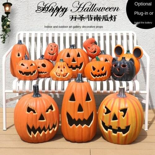 Pumpkin lantern decorations Shop window display Outdoor scene layout hollow luminous pumpkin halloween decoration for home