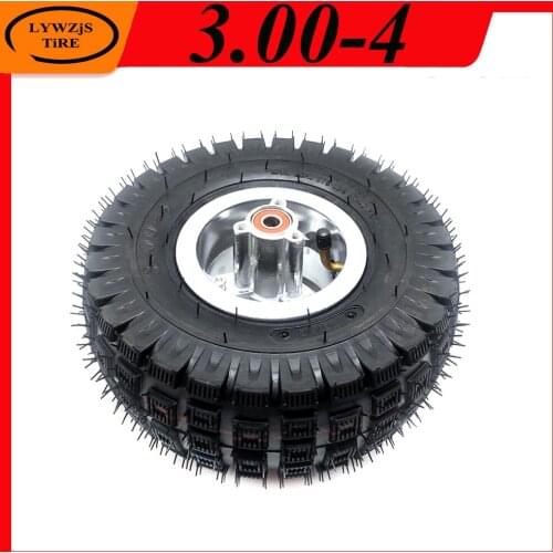High Quality 3.00-4 Electric Scooter Rear Wheel with Tyre Alloy Rim Hub and Inner Tube Wheels Gas Scooter Bike Motorcycle