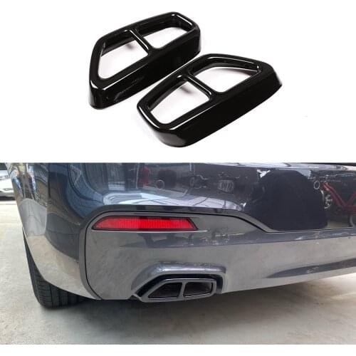 Yubao 2PCS/Set Stainless Rear Dual Exhaust Pipe Cover Trims Glossy Black For BMW 5 Series G30 G31 17- 18