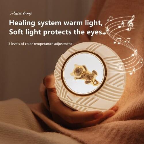 USB Charging Touch Sensor Dimming Cat Line Ball Music Silicone LED Night Light Bedroom Bedside Feeding Atmosphere Sleeping Light