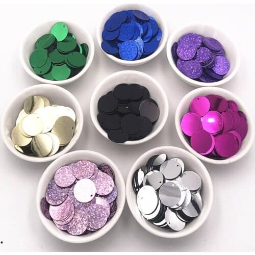 10g/Pack 20mm Large Round Sequins PVC Paillettes With1 Side Hole DIY Wedding Dress Craft Manual Sewing Lentejuelas Accessories