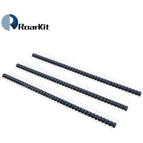 10pcs 40P Connector 2.54mm 40 Pin Male Single Row silver Pin Header Strip Brand