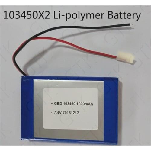 3pcs 7.4V Li po battery 103450 x 2 7.4V 1800mah Lithium polymer bateria for Miner light cap LED lamp Video camera walkie-lookie