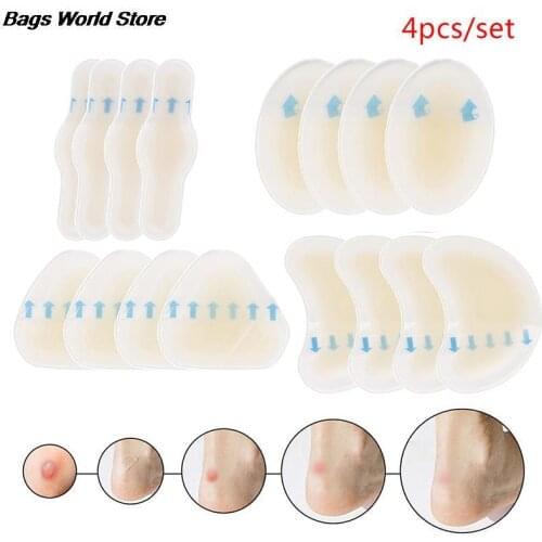 4pcs/set Foot Care Tools Adhesive Hydrocolloid Gel Blister Plaster Heel Anti-wearing Heel Sticker Pedicure Patch Plaster