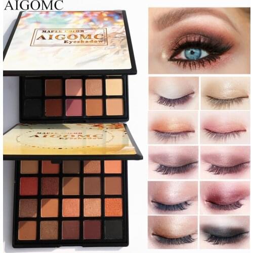 AIGOMC Brand Shimmer Matte Eyeshadow Makeup Palette Long Lasting Waterproof Nude Eye Shadow Highlighter Powder Cosmetic gift