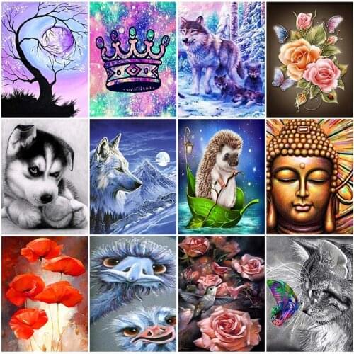 5D DIY Diamond Painting animals diamond embroidery Diamonds Picture cross stitch Diamond embroidery by photo home Decor