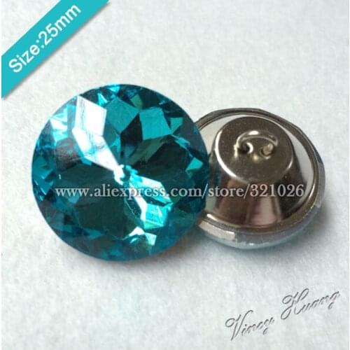 Free shipping 100PCS/LOT 25MM LAKE BLUE Redbud Crystal Glass Buttons,Sofa Buttons,Upholstery Rhinestone Buttons,Headboard Button