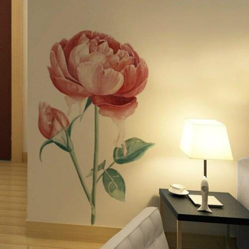 Flower Wall Stickers Transparent Living Room Bedroom Bathroom Decoration PVC Flower Stickers