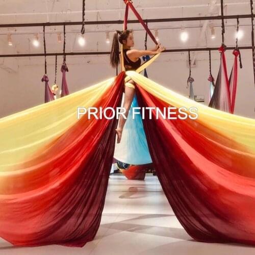 PRIOR FITNESS 16 Meters Ombre Yoga Hammock fabric Anti Gravity Aerial Swing Trapeze Traction Device Fitness