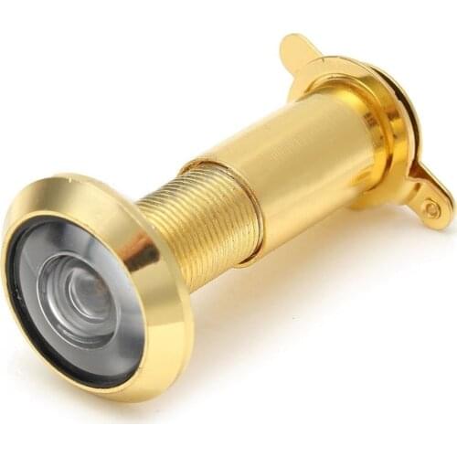 200 Degree Retractable 36-58mm Security Door Viewer Peephole Peep Hole Spyhole + Cover, Gold