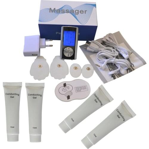 8 Modes Dual Output Electrical Massager Physiotherapy Instrument Vibrate Acupuncture Massage + 4pcs Conductive Paste