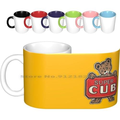 Super Cub Ceramic Mugs Coffee Cups Milk Tea Mug Bear Cub Vintage Piper Aviation Plane Logo Creative Trending Vintage Gift