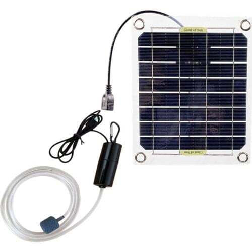 5V 20W Solar Powered Oxygenator Oxygen Pump Portable Solar Powered Water Oxygen Pump Household Fish Aquarium Oxygenator Pool