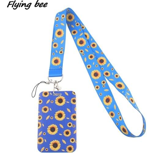Flyingbee X1383 Blue Sunflower Bank Credit Card Holder Wallet Bus ID Name Work Card Holder For Student Card Cover Business Card